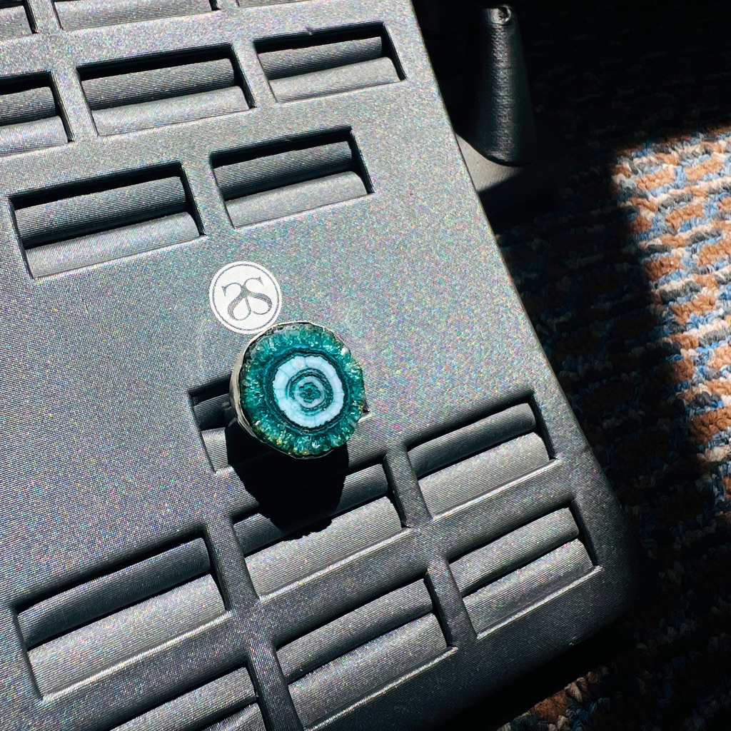 Brand New Green Solar Quartz Ring
